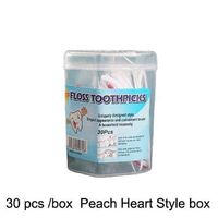 30pcs Peach Heart Wholesale dental floss picks manufacturing holder flosser tooth cleaning all people(Red White Colour Mixed)