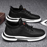 Men's Black Leather Sneakers Shoes Casual Sneakers