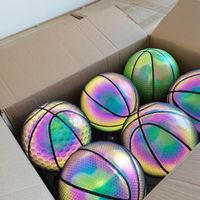 Customized basketball latest factory direct sales reflective luminous basketball OEMLOGO lighting basketball holographic ball