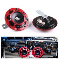 Red/Black Hella Super Loud Compact Electric Blast Tone Air Horn Kit 12V 115DB For Car Motorcycle 2pc/set Red/Black Hella Super