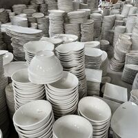 Factory direct wholesale low price stock white ceramic plate round irregular size different models from Chaozhou, China