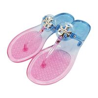 Luxury Ladies Slippers Jelly Flat Metal Buckle Flip Flops Beach Sandals Ladies Jelly Sandals