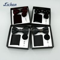 Men's party bow tie box set with lapel pins and handkerchief products for sale