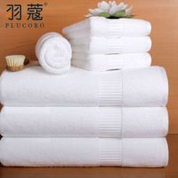 High Quality 100% Cotton Hotel Bath Towel Set with White Face Towel Hotel Sateen