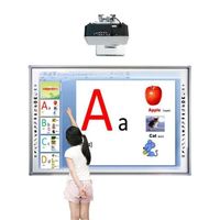 China interactive whiteboard, infrared multi-finger touch ultra-thin aluminum frame track smart board for school/office