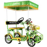 No Electric 3 Wheels Adult Cargo Bicycle Tricycle Bicycle Rickshaw Tricycle Pedal Tricycle with 2 Seats