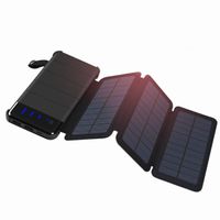 Waterproof Foldable 8000mAh Mobile Phone Slim Power Bank Solar Charger with Dual USB for Outdoor Camping Travel