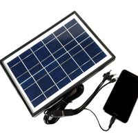 Solar charger portable multifunctional plastic box 6v 6w mini solar panel suitable for outdoor mobile phone charging