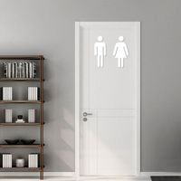Brand new 1 set bathroom toilet entrance sign door stickers funny vinyl wall stickers suitable for public places home decoration