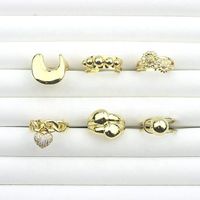 CH-LHR01779 Fashion gold-plated heart-shaped ring high quality gold-plated simple ring gold-plated adjustable wholesale silver-plated ball ring