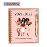 Free Sample Custom Gold Spiral 2021-2022 A4 A5 Weekly Daily Planner Notebook Printing