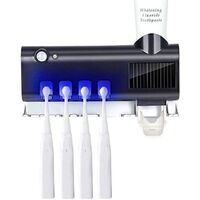 Solar Energy UV Sterilizing Toothbrush Holder Wall Mounted Bathroom Sets Automatic Toothpaste Dispenser