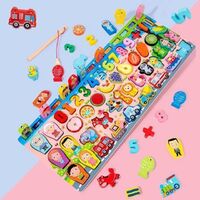 Montessori children's education wooden toys busy board math fishing toy preschool wooden montessori toy