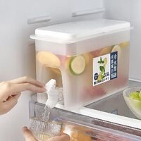 3.5L capacity plastic Cold water jug kettle with faucet ice juice black tea water fridge storage box cold drink dispensers