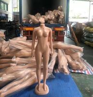 Hot Sale Plastic Full Body Big Bust Manikin Skin Color Female Plus Size Headless Mannequin