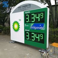 Popular display remote control gas numbers screen price pylon sign double side gas station price led sign board