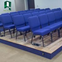 Fashionable durable steel tube church chair for auditorium