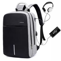 Business travel Nylon waterproof anti-theft laptop backpack bag with USB Charging Port