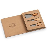 Luxury Acacia Wood Handle Cutlery Gift box Set 3pcs Cheese Knife Set