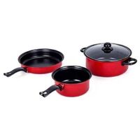 3-piece cookware set camping kitchen non-stick cooking pot cookware