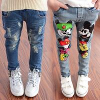 Spring Online Shopping Fashion Style Kids Young Girls Leggings Jeans