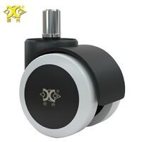 High Quality Twin Wheel, 2 inch PU Threaded Stem Caster for Office Chair