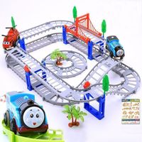 Children's toy electric track car racing track puzzle track assembly car small train