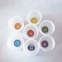 HF Full Sets of Colorful Chakra Crystal Singing Bowl For Sound Healing