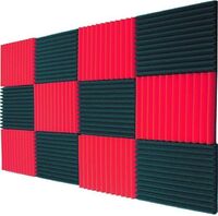 BOSTOP Cheap Red Acoustic PU Wedge Foam Recording Studio Soundproofing For Sound Proofing Room
