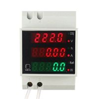 Din Rail Watt Meter AC 110V 220V 380V 100A Ammeter Voltmeter Volt Amp Active Power Factor Time Energy Voltage Current