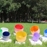 HUAMEI chakra tune color crystal singing bowl set 7 pcs