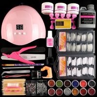 Acrylic Nail Kit With Lamp Dryer Full Manicure Set For Acrylic Powder Brush Tool Professional Nail Accessories Nail Art Kits Set