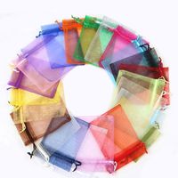 Wholesale Exquisite Packing Transparent Design Band Mouth Hard Organza Yarn Gift Bag