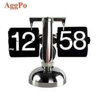 Flip Desk Clock Retro Vintage Design Auto Flip Desk Table Clock Large Number Battery Powered Internal Gear