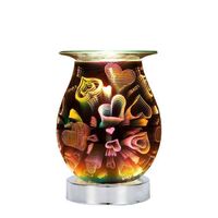 3D glass scented diffuser gift set heart design home decoration candle and reed diffuser set reed diffuser gift sets B5131