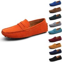 Men Casual Shoes Classic Original Suede Leather Driving Loafers Slip On Flats Moccasins Size 48 Size 49