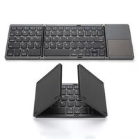 Dropshipping For ipad iOs Tablet Pc Mobile Phone Using Portable Blue Tooth Touch Pad Wireless Keyboard 3 Level Foldable Keyboard