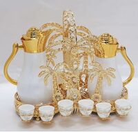 2020 coconut tree shape golden flasks vacuum and cup holder set