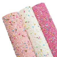 Factory Supply 20x33cm Sprinkle Candy Chunky Glitter Leather Fabric Sheets For Hairbows Crafts 18741