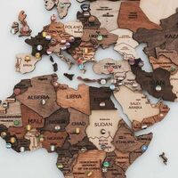 World Map Wall Wooden Map of the World Wooden Travel Push Pin Map