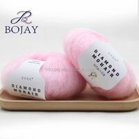 Bojay Super Soft 2Ply Solid Colors Acrylic Mohair Hand Knitting Yarn For Crochet Sweater Scarf Fluffy Mohair Yarn