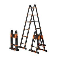 EN131 New Design 5M Telescopic Retractable Loft Folding Step Aluminium Telescopic Ladder