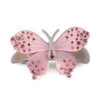 Korean Acrylic Cute Butterfly Clips Pink Rhinestone Barrette Hot Sale Hair Accessories