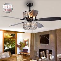 Newest classical decorative crystal ceiling fan with light