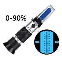 Handheld Refractometer 0-90% Brix tester Measurement Tool with ATC and Retail box for Fruit Juice