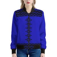 Polynesian Tribal Samoan coat Print Customized Long sleeve casual zipper jacket girl jacket windproof clothes jacket women 2021