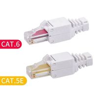 RJ45 Modular Plug Male 8P8C Cat 5e Field Plug Cat6 Toolless Field Connector For 23-24AWG Installation Solid Cables