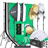 Travor LS5200 Photo Studio Shooting Kits Photography Umbrella Softbox Set Bi-Color Soft Box Light Kit With Backdrop Stand