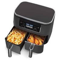 2021 Double Air Fryer With Dual Basket 9l Two Dual Zone 2 Basket Deep Air Fryer Electric Deep Fryer