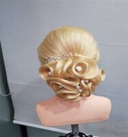 New Hair Salon Human Hairdressing Mannequin Practice Doll Head Blond Human Hair Dummy Training Head